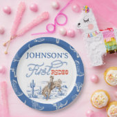  Blue Cowboy eerste Rodeo 1e verjaardag Papieren Bordje (Feest)