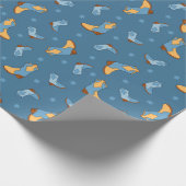 Blue Cowboy Laarzen Western Patroon Cadeaupapier (Hoek)