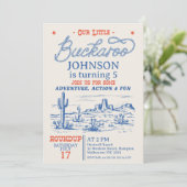  Blue Cowboy Little Buckaroo Verjaardag Kaart (Staand voorkant)