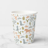 Blue Cowboy Pattern Baby shower Papieren Bekers (Achterkant)