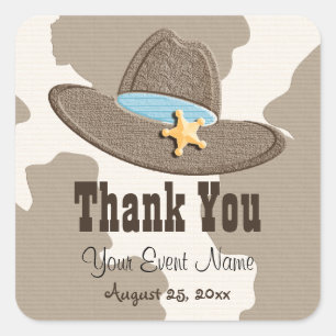 Blue Cowboy Pet Favor Labels Stickers