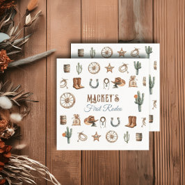 Blue Cowboy Rodeo eerste verjaardag Wild West Servet