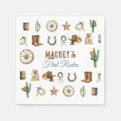 Blue Cowboy Rodeo eerste verjaardag Wild West Servet (Voorkant)