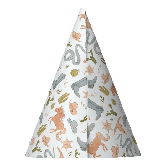 Blue Cowboy Western Verjaardag Feesthoedjes (Achterkant)