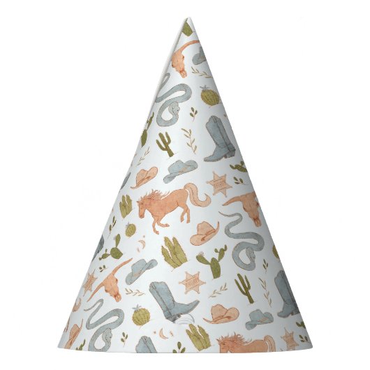 Blue Cowboy Western Verjaardag Feesthoedjes (Links)