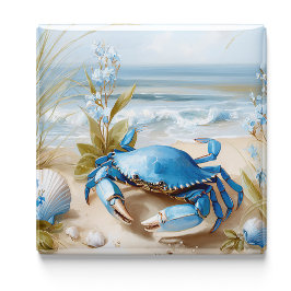 Blue Crab Beach Fridge Magnet | Coastal Magnet