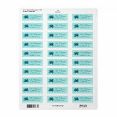 Blue Crab Beach Theme Return Address Label (Full Sheet)