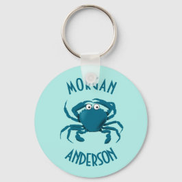 Blue Crab Beach Theme Sleutelhanger Sleutelhanger