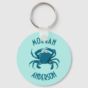 Blue Crab Beach Theme Sleutelhanger Sleutelhanger 