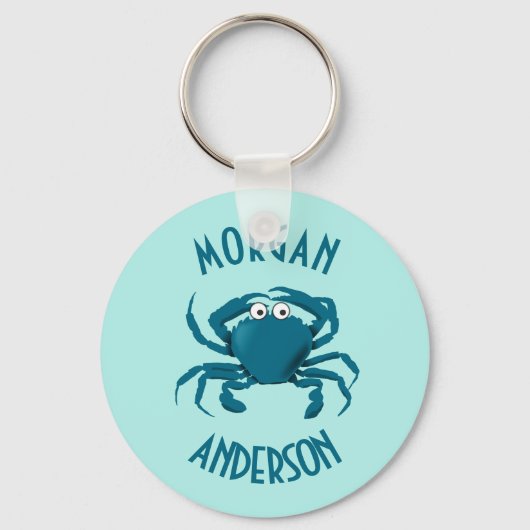 Blue Crab Beach Theme Sleutelhanger Sleutelhanger  (Voorkant)