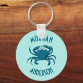 Blue Crab Beach Theme Sleutelhanger Sleutelhanger  (Voorkant)