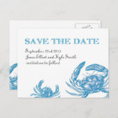 Blue Crab Bewaar de datum Aankondigingskaart (Voorkant / Achterkant)