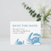 Blue Crab Bewaar de datum Aankondigingskaart (Staand voorkant)