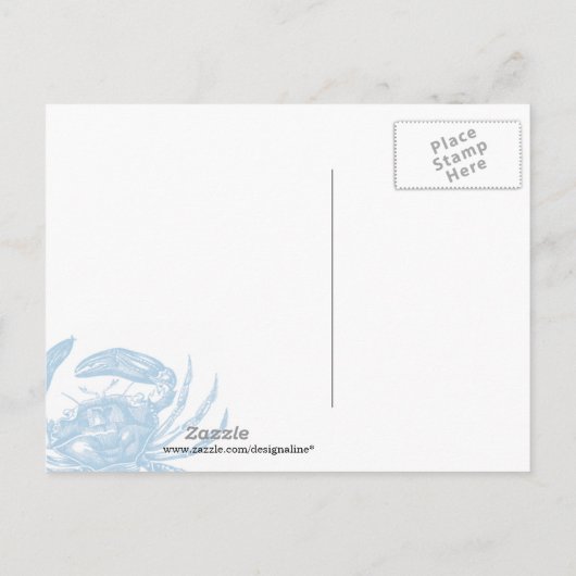 Blue Crab Bewaar de datum Aankondigingskaart (Achterkant)