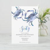 Blue Crab Boil 60e verjaardag uitnodiging | QR-cod (Staand voorkant)