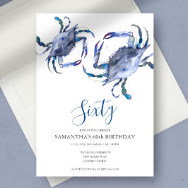 Blue Crab Boil 60th Birthday Invitation Kaart
