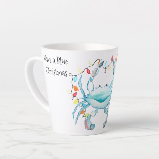 Blue Crab Christmas Mug Latte Mok (Linkerhoek)