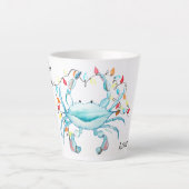 Blue Crab Christmas Mug Latte Mok (Voorkant)