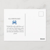Blue Crab Coastal Beach Ocean Life Painting  Briefkaart (Achterkant)