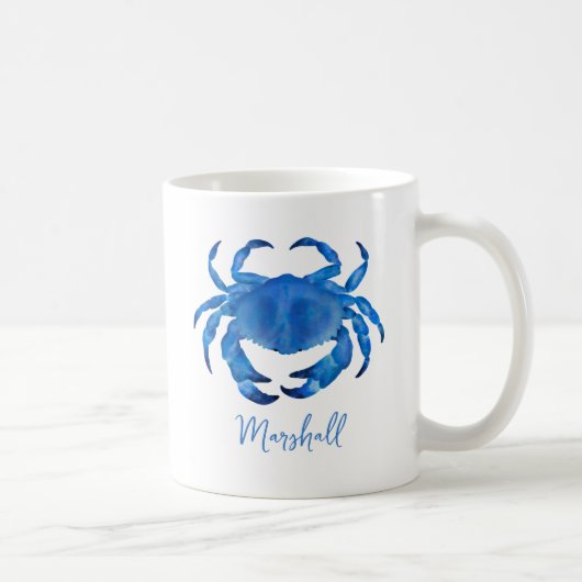 Blue Crab Crustacean Beach Koffiemok (Rechts)