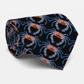 Blue Crab Design Mannen Stropdas (Opgerold)