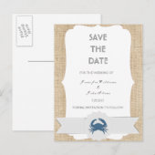 Blue Crab Destination Wedding Sla de datumkaarten  Aankondigingskaart (Voorkant / Achterkant)