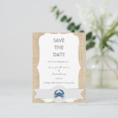 Blue Crab Destination Wedding Sla de datumkaarten  Aankondigingskaart (Staand voorkant)