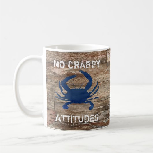 Blue Crab Geen Crabby Attitudes Koffie Mok (Links)