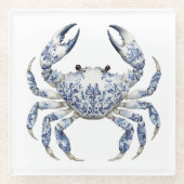 Blue Crab Glass Onderzetter Glazen Onderzetter (Voorkant)