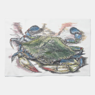 Blue Crab Kitchen Towel Theedoek