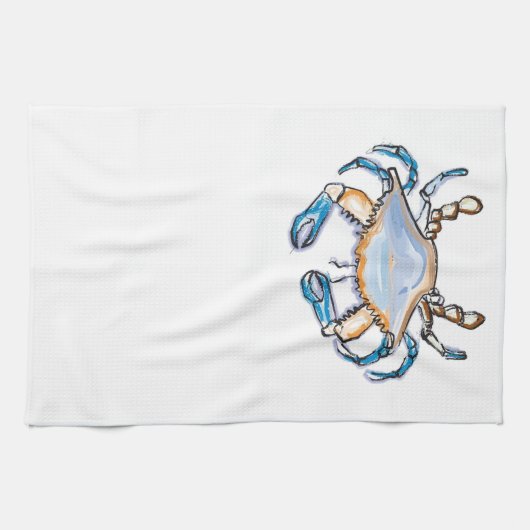Blue Crab Kitchen Towel Theedoek (Horizontaal)