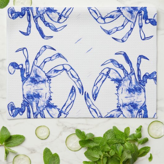 Blue Crab Kitchen Towel Theedoek (Gevouwen)
