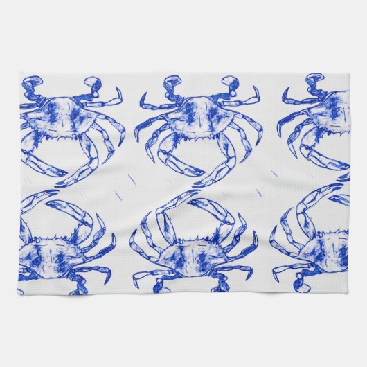 Blue Crab Kitchen Towel Theedoek (Horizontaal)