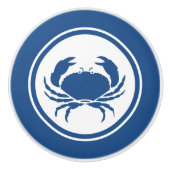 Blue Crab Marine Creatkeramische knop (Voorkant)