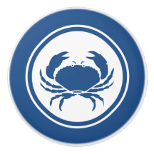 Blue Crab Marine Creatkeramische knop