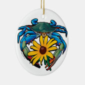 Blue Crab Maryland Black-Eyed Susan Keramisch Ornament (Rechts)