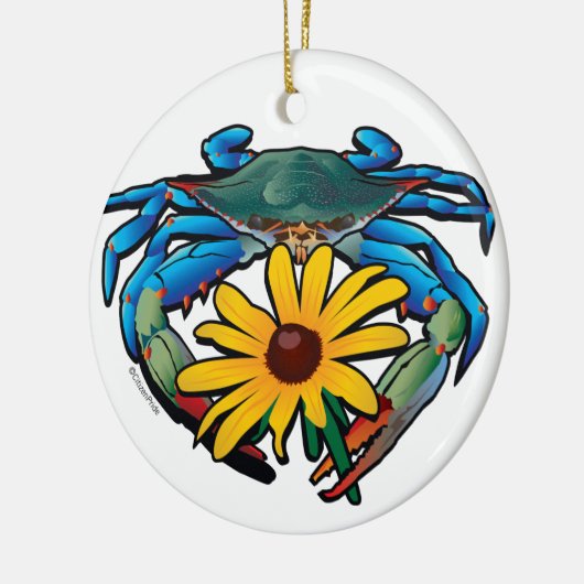 Blue Crab Maryland Black-Eyed Susan Keramisch Ornament (Links)