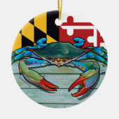 Blue Crab Maryland Keramisch Ornament (Voorkant)