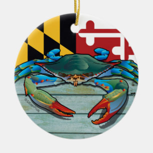 Blue Crab Maryland Keramisch Ornament