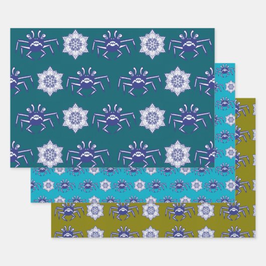 Blue Crab Monster Design Inpakpapier Vel (Set)