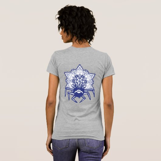 Blue Crab Monster Design T-shirt (Achterkant volledig)