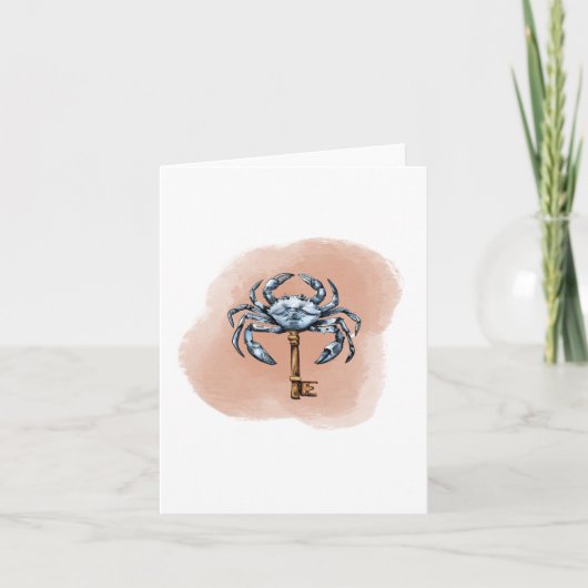 Blue Crab Nieuw Huis Bedankkaart (Voorkant)