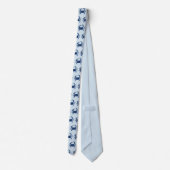 Blue Crab Painting Coastal Beach Pattern Stropdas (Achterkant)
