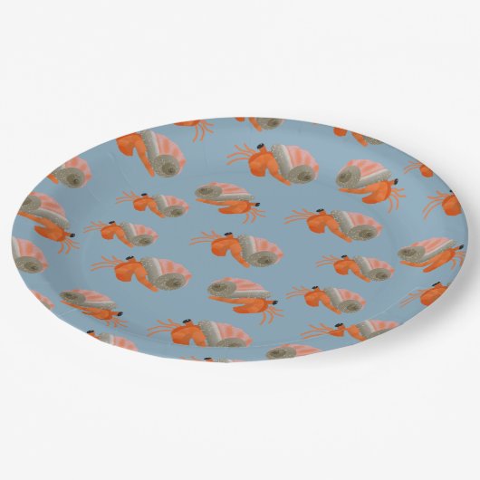 Blue Crab Party Borden Papieren Bordje (Gekanteld)