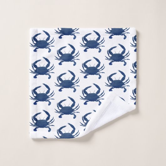 Blue Crab Pattern Beach Bath Towel set Bad Handdoek (Wasdoekje)