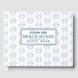 Blue Crab Pattern - Beach House Vacation Rental Gastenboek