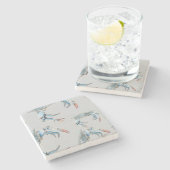 Blue Crab Pattern Beverage Stone Onderzetter (Zijkant)