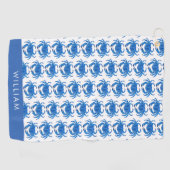 Blue Crab Pattern Golfhanddoek (Horizontaal)
