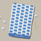 Blue Crab Pattern Golfhanddoek
