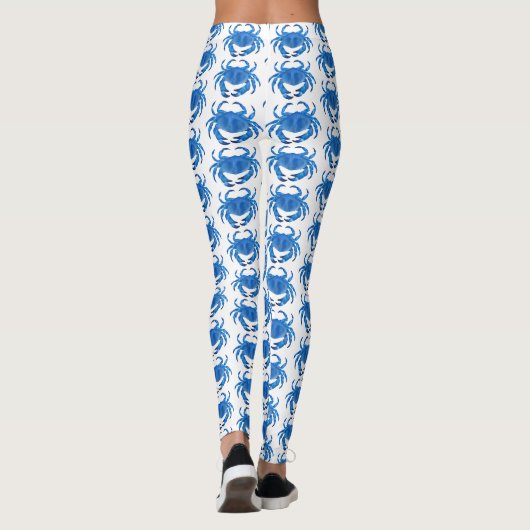 Blue Crab Pattern Leggings (Achterkant)